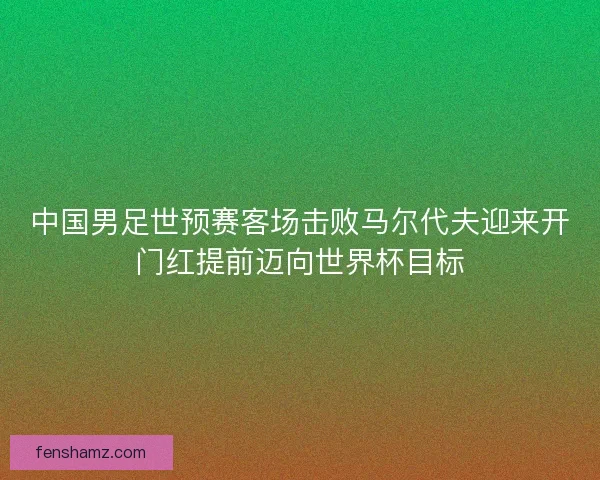 中国男足世预赛客场击败马尔代夫迎来开门红提前迈向世界杯目标